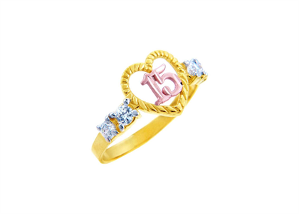 Heart Shape CZ Studded Numerical Ring